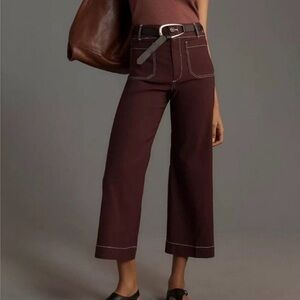 Anthropologie Maeve The Colette Contrast Stitch Brown 29T